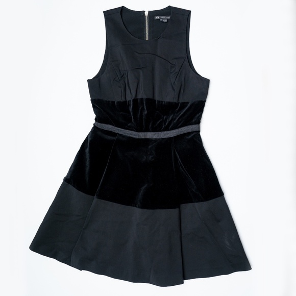 size 4 - A|X ARMANI EXCHANGE Woman Dress Black Velvet - Picture 1 of 3